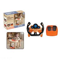 Кермо 2192 E-71 Штрих = 92453 колір ПОМАРАНЧЕВИЙ, звукові ефекти, озвучування англійською, веселі мелодії, підсвічування, педалі гальма та газу,