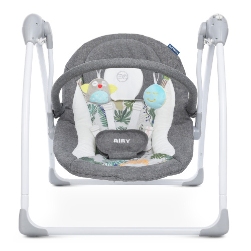 Крісло-гойдалка для немовлят з електро-заколисуванням  El Camino ME 1047L AIRY Gray Palm (механізм гойдання: маятник) фото 3
