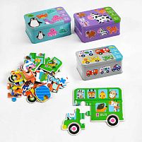 Пазли C 60426 6 пазлів, металева коробка, вивчення цифр, ВИДАЄТЬСЯ МІКС, в коробці