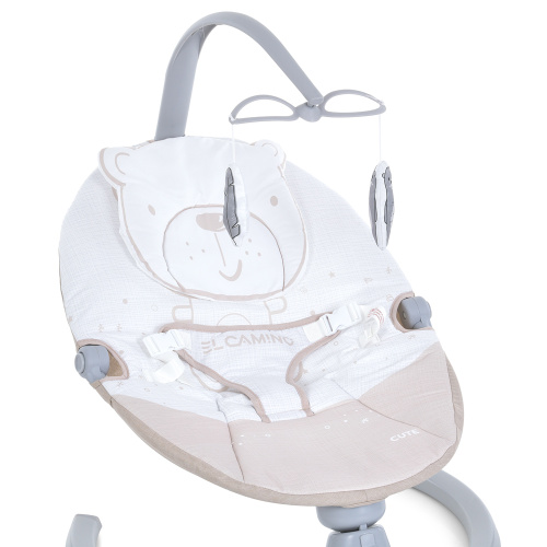 Крісло-шезлонг для немовлят з електро-заколисуванням El Camino ME 1116 CUTE Beige (механізм гойдання: поворотний) фото 7