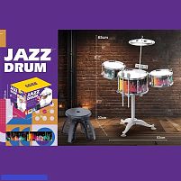 Барабанна установка ZG 3004-A розмір: 53х33х65 см, барабанні палички, стільчик, в коробці