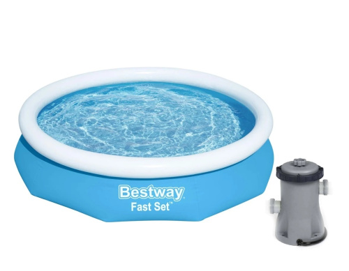Надувний басейн Bestway 57458 (66*305 см., об'єм: 3200 л., картриджний фільтр-насос 1249 л/год., серія: Fast Set) фото 2
