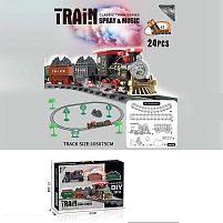 Залізниця XZ 005 звук, підсвічування, автоматичний принцип роботи, парогенерація, 24 елементи, в коробці