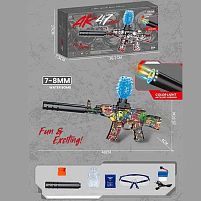 Автомат G 950-5 A підсвічування, довжина з глушником 49см, пачка орбізів, окуляри, механічний принцип роботи, акумулятор 7.4V, в коробці