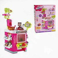Супермаркет 922-199 67 елементів, звук, підсвічування, касовий апарат, сканер, ваги, купюри, монети, продукти, кошик, в коробці