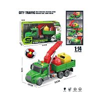 Спецтехніка JS 186 світло, звук, інерція, механічний кран, масштаб 1:14, вантаж, в коробці