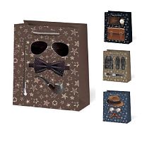 Пакет подарунковий паперовий L "Men's style 3D" 30*41.5*12см Stenson R97041-L