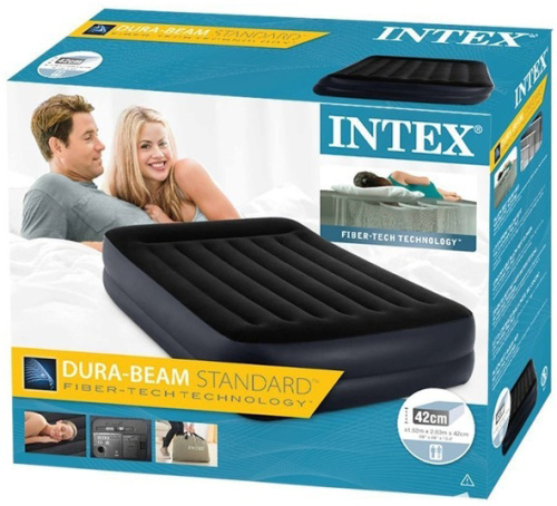 Надувне ліжко Intex 64124 (42*152*203 см, 47 см з підголівником, двоспальне, вбудований електронасос 220V, до 272 кг) фото 11