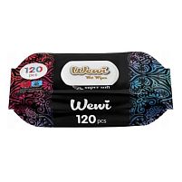 Серветки вологі з антибактеріальним ефектом WEWI Black 120шт/уп Stenson EG-1000393