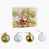 Новорічні прикраси C 67326 20 штук, кульки, D=5 см, у слюді
