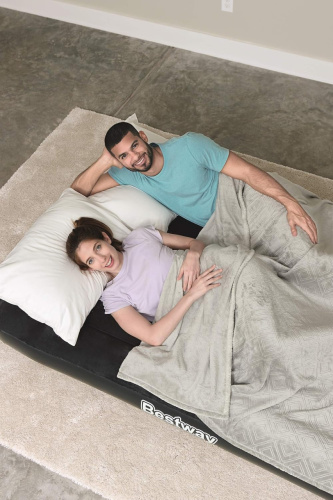 Надувний матрац BestWay 67462 «Flocked Air Bed» (25*137*191 см, 30 см з підголівником, півторамісний, вбудований електронасос 220V, до 273 кг) фото 12