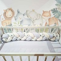 Бортик у ліжко "Косичка" 60633 тканина ФЛАНЕЛЬ, наповнювач СИНТЕПУХ, розмір 120*18 см "Bimbo", в пакеті