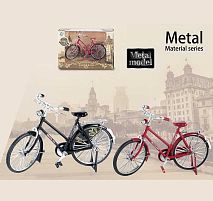 Модель велосипеда 2028 2 кольори, металопластик, масштаб 1:18, рухливі елементи, в коробці