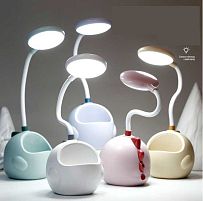 Лампа настільна світлодіодна C 71614 5 кольорів, вбудований акумулятор, органайзер для ручок, в коробці, ВИДАЄТЬСЯ ТІЛЬКИ МІКС ВИДІВ