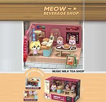 Набір меблів HY 109 A1 “Кафе”, підсвічування, мелодії, фігурки тварин, муляжі меблів, харчових продуктів, посуду, в коробці