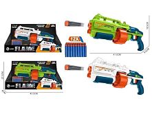Автомат Z 1163-1 2 кольори, стріляє м’якими патронами, механічний принцип роботи, 12 патронів, в коробці