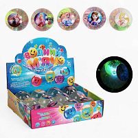 М`яч стрибун C 65458 "TK Group", ЦІНА ЗА 12 ШТУК В БЛОЦІ, “Героїня”, блискітки, підсвічування, в коробці