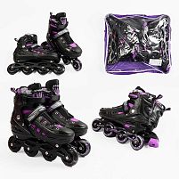 Ролики дитячі X-Toys 312-55 L (розсувні, розмір 39-43, колеса: 4/Ø65 мм/PU, в один ряд, гальмо: заднє, підсвітка, сумка)