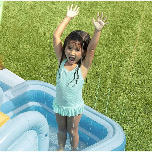 Дитячий надувний ігровий центр Intex 57161 «Пригоди в джунглях» (Водна гірка з басейном, гра в кільця та шарики, 84*216*257 см., від 3 років) фото 6