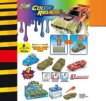 Набір машин SK-S 14 ЦІНА ЗА 12 ШТУК В БЛОЦІ, металопластик, змінює колір, в коробці