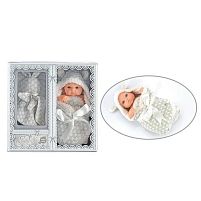 Пупс 216-1 довжина 21 см, ковдра-конверт, рушничок, в коробці