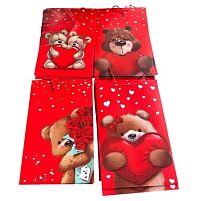 Пакет подарунковий паперовий XL "Teddy heart" 36*54*30см Stenson R101617-XL