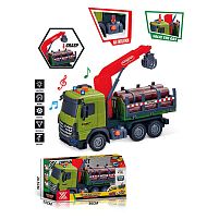Спецтехніка 688-10 B “Вантажівка з маніпулятором”, довжина 28 см, підсвічування, звукові ефекти, інерція, гумові колеса, висувна стріла, рухомі д