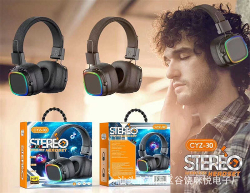 Навушники C 76208 2 види, Bluetooth, бездротові, підсвічування, мікрофон, в коробці