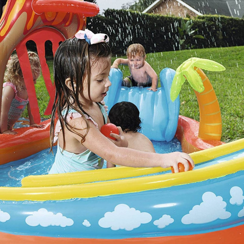Дитячий надувний ігровий центр BestWay 53069 «Вулкан» (Водна гірка з басейном, фонтаном та м'ячиками, 104*265*265 см.) фото 5
