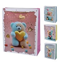 Пакет подарунковий паперовий M "With Love" 23*32*10см Stenson R95483-M