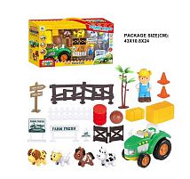 Трактор 500-756 підсвічування, звук, тварини, фермер, аксесуари, в коробці