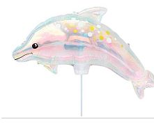 Повітряна кулька М 20293 ЦІНА ЗА 20 ШТУК В УПАКОВЦІ, “Дельфін”, підсвічування, в пакеті