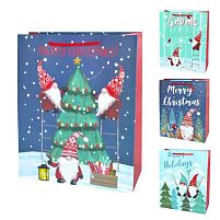 Картинка  Пакет новорічний паперовий M "Happy holidays" 26*32*12см Stenson R33094-M магазин cd-market