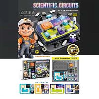 Електронний конструктор 77-52 K 32 елементів, радар, 2 види перемикачів, 4 картки із прикладами, основа для збірки, в коробці