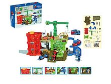 Трек ZX 662 A “Вантажна станція”, механічний підйомник, кран, 4 машинки, в коробці