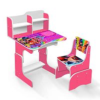 Парта шкільна "Леді Баг" ПШ 044 ЛДСП колір рожевий (1) 69*45 см., + 1 стілець