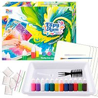 Ебру арт 87752 "4FUN Game Club", 12 пігментів, порошок каррагінану, 10 аркушів акварельного паперу, інструменти, у коробці