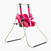 Гойдалка 0-м "Алінка" 25133 малиново-бежевий, бежевий каркас, зміна положення спинки "сидячи/лежачи", у пакеті