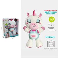 Музичне брязкальце SL 88056 "Єдиноріжка", на батарейках, мелодії, звук дихання, підсвічування, шелесткі елементи, в коробці