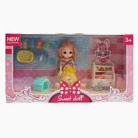 Лялька R 100-155-33 15 см, імітація скляних очей, шарнірні суглоби, аксесуари, в коробці