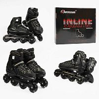 Ролики дитячі Best Roller 12540-9 M (розсувні, розмір 35-38, колеса: 4/Ø72 мм/PU, в один ряд, гальмо: заднє, підсвітка, сумка)