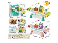 Риболовля QY 9995 2 кольори, платформа трансформується в столик, циркуляція води, механічне колесо, рибки з гачками, вудки, аксесуари, в коробці