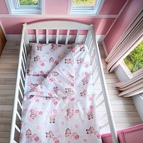 Змінний комплект постільної білизни 89387 тканина БЯЗЬ Gold Lux, розмір 120*60 см "Bimbo"