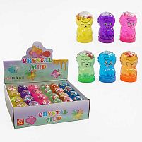 Лизун C 68857 ЦІНА ЗА 24 ШТУКИ В БЛОЦІ, глітер, пінопластові кульки, в коробці