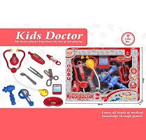 Набір лікаря KJ 1922 A-5 стетоскоп, термометр, шприц, інструменти, в коробці