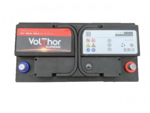 Акумулятор автомобільний VolThor VS100 60032 SMF (Supreme Premium, Ca/Ca, 12V, 100Ah, EN920A, RC 182 min, Euro, 175*190*353 мм, Словенія, 2023 р.) фото 3