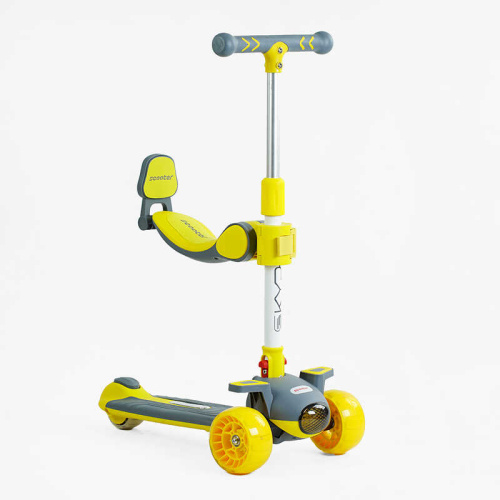 Самокат-беговел триколісний Skyper J-06118 (колеса: Ø4,92"/PU, рама: алюміній/складна, сидіння, захісний бампер, батьківська ручка, до 25 кг) фото 4