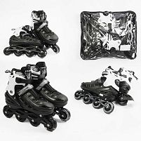 Ролики дитячі X-Toys 9566-311 M (розсувні, розмір 34-38, колеса: 4/Ø65 мм/PU, в один ряд, гальмо: заднє, підсвітка, сумка)