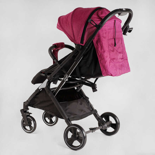 Коляска дитяча прогулянкова Joy Comfort L-20115 (колір РОЖЕВИЙ, рама сталь з алюмінієм, футкавер, підсклянник, телескопічна ручка) фото 4