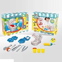 Тісто для ліплення DR 005 "Бегемотик", набір стоматолога, в коробці